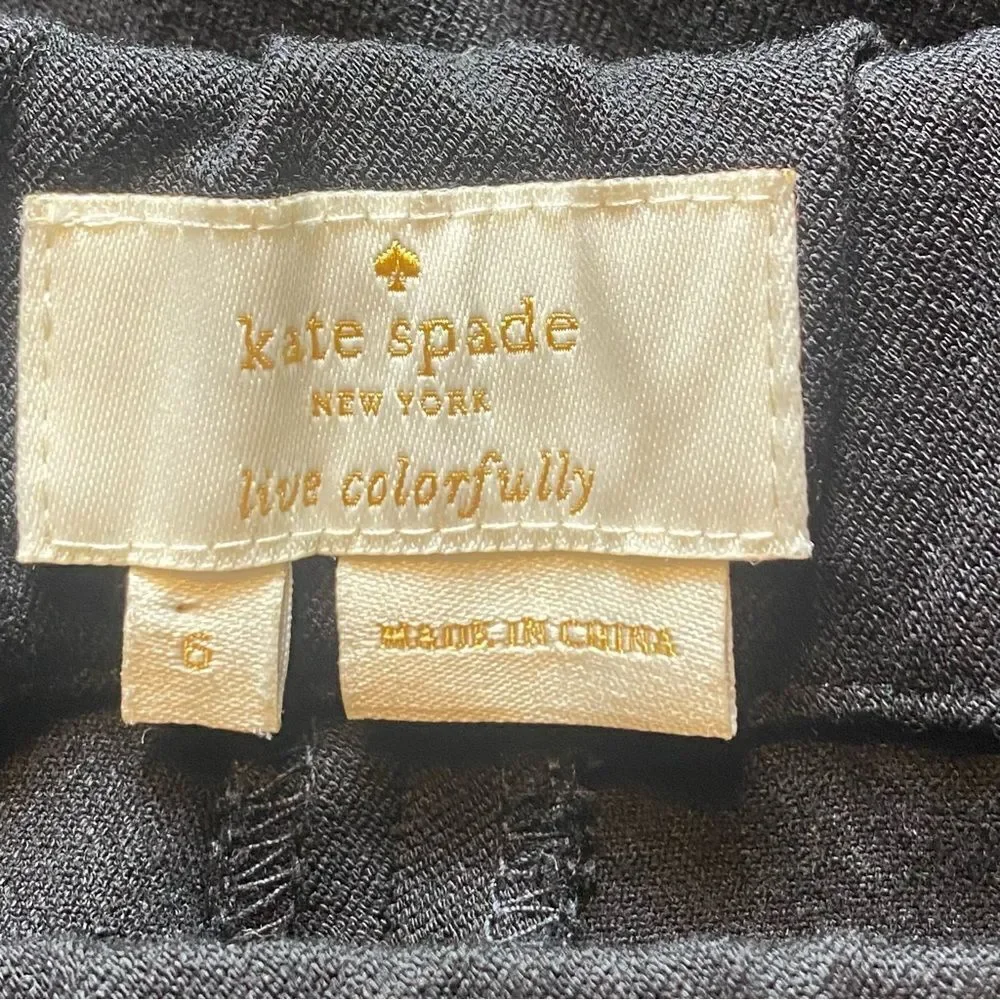 Kate Spade Black Pull On Cigarette Pants Size 6